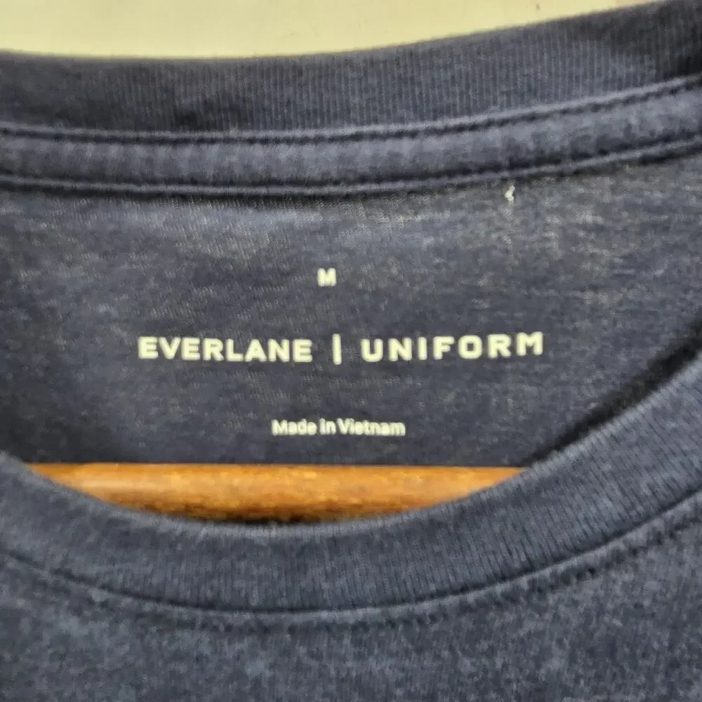 Everlane T Shirt Mens Medium Blue Short Sleeve Neck Organic Cotton Tee Premium
